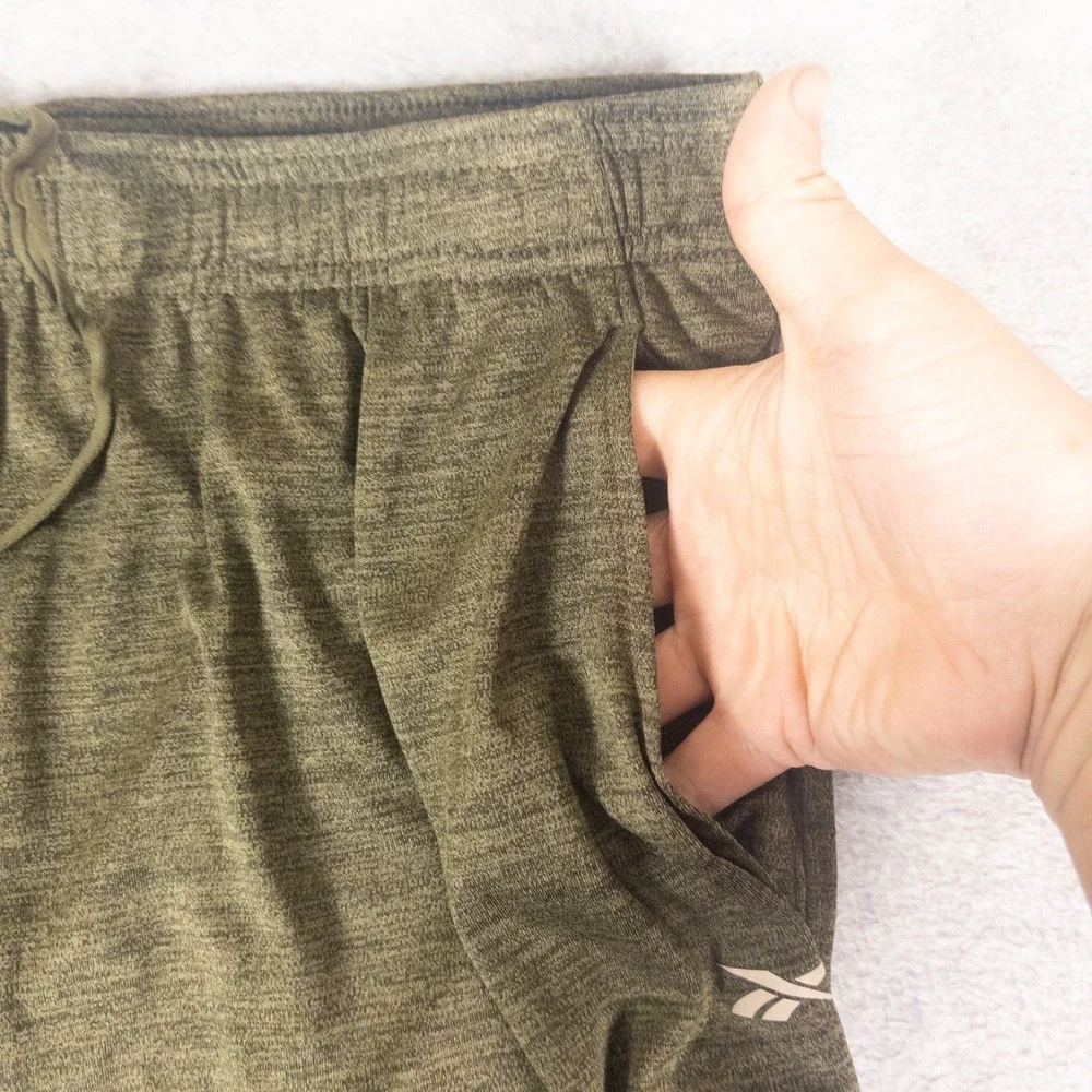 Reebok Mens XXL Athletic Shorts Olive Green Heathered Training Gym 3RBMH1583